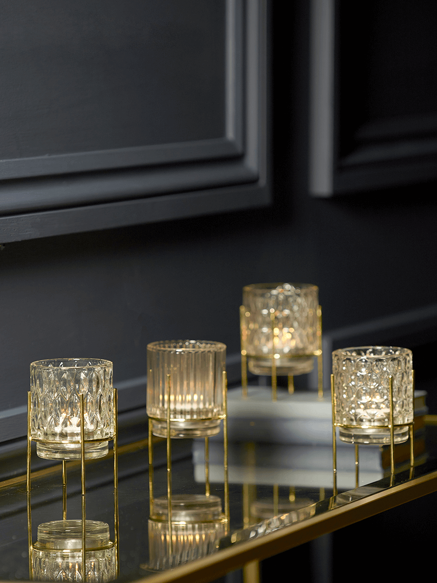 

Four Textured Standing Tealight Holders