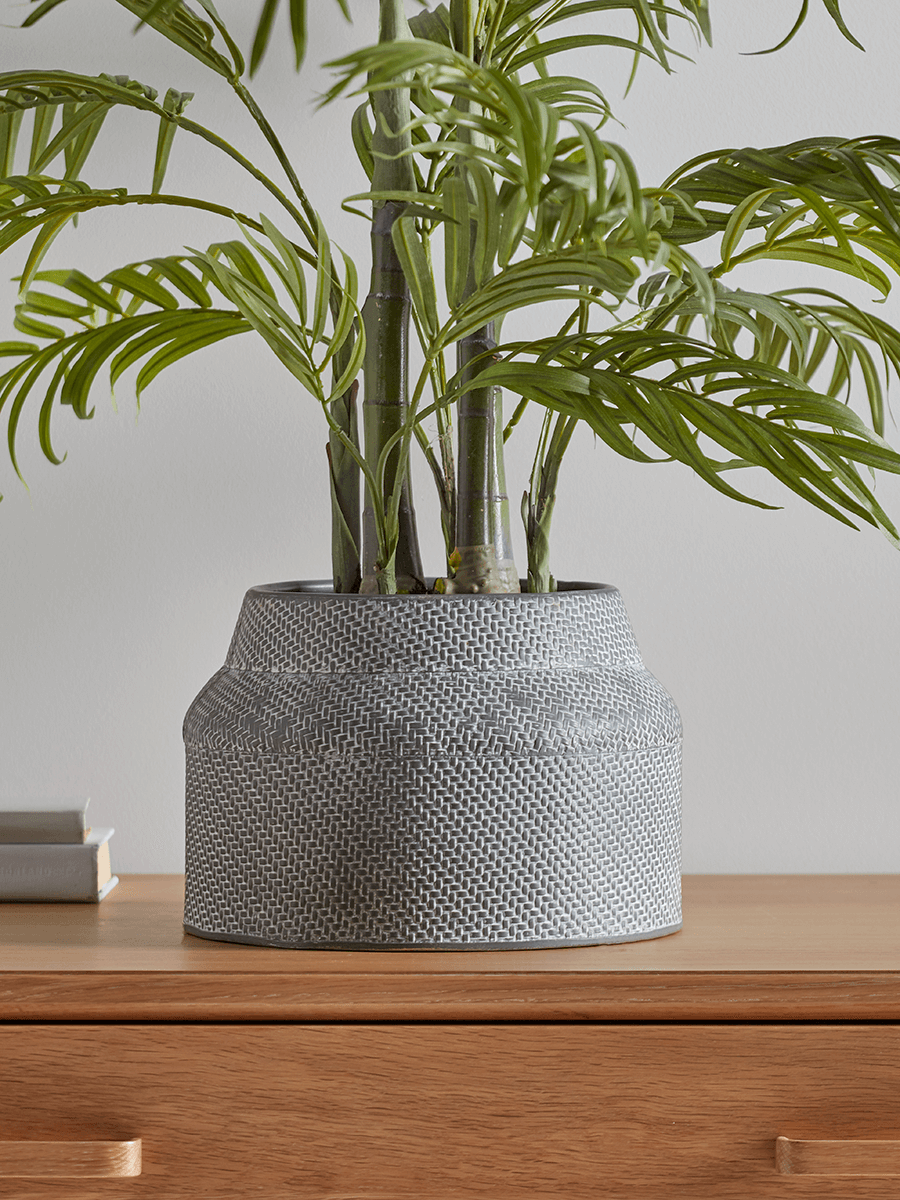 

Tapered Grey Metal Planter
