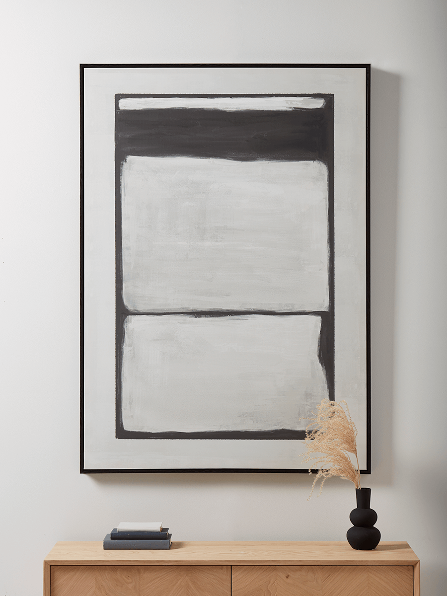 

Monochrome Blocks Abstract Framed Canvas