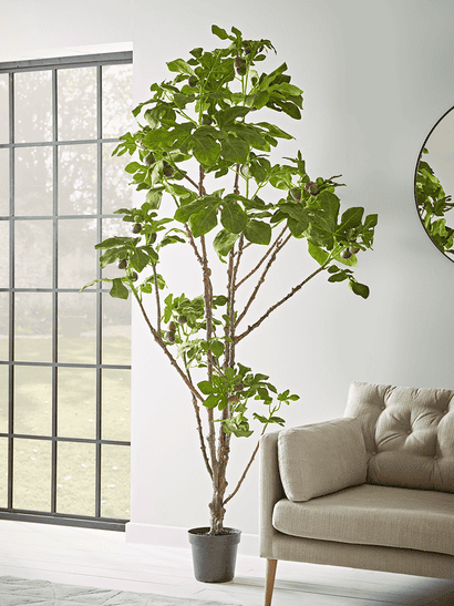 Faux Potted Fruiting Fig Tree