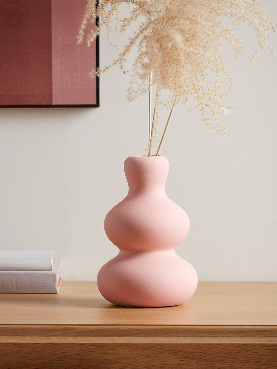 

Earthenware Ripple Vase - Blush