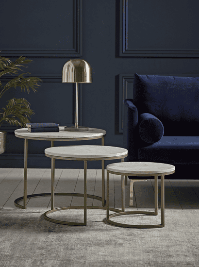 Three Dita Marble Side Tables