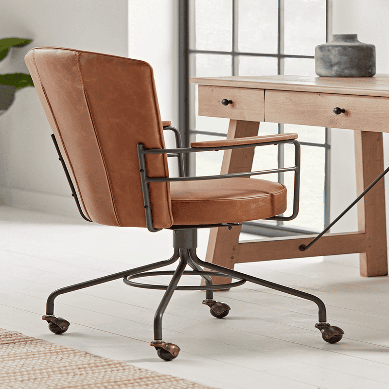 Industrial Style Office Chair - Tan