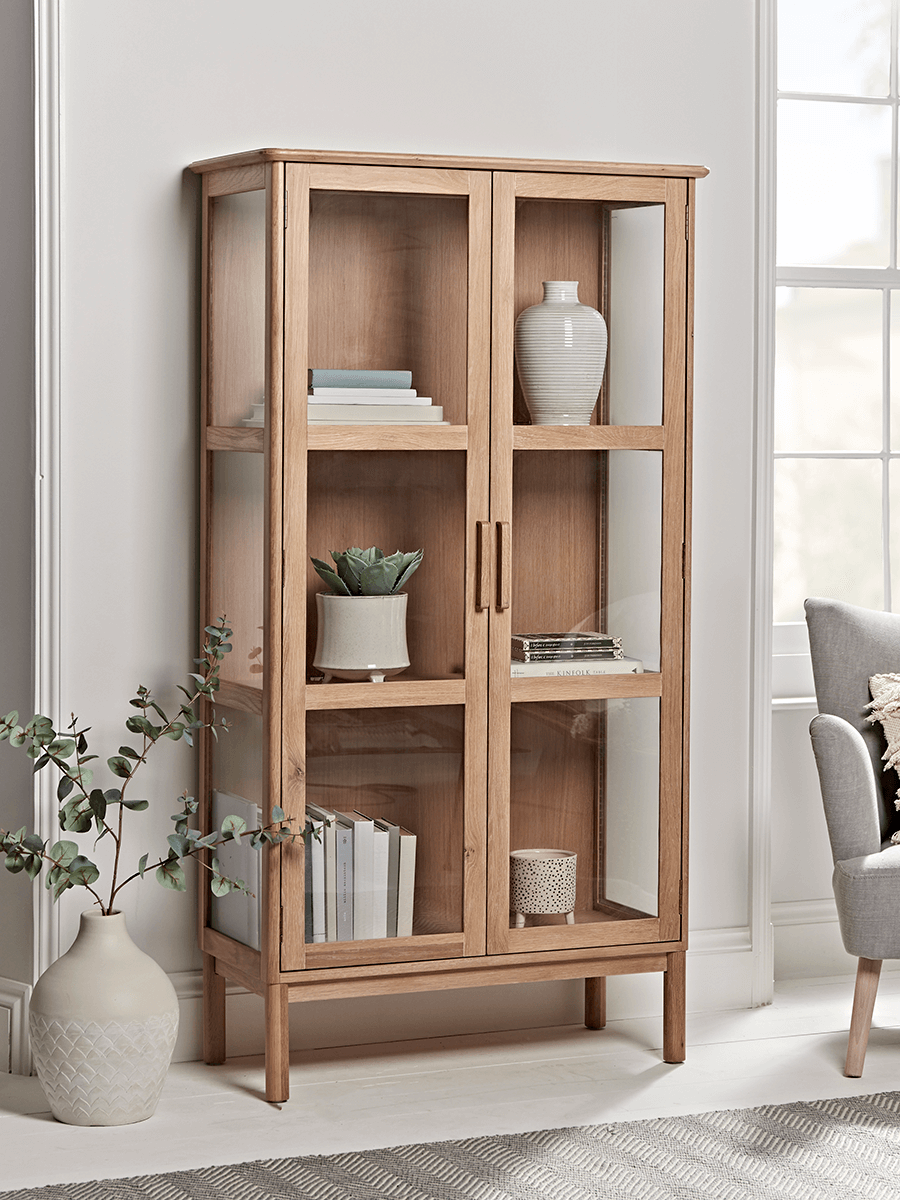 Oslo Oak & Glass Cabinet