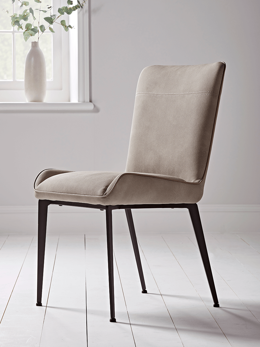 

Two Soft Grey Dining Chairs