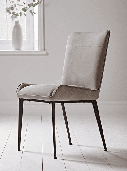 Two Soft Grey Dining Chairs