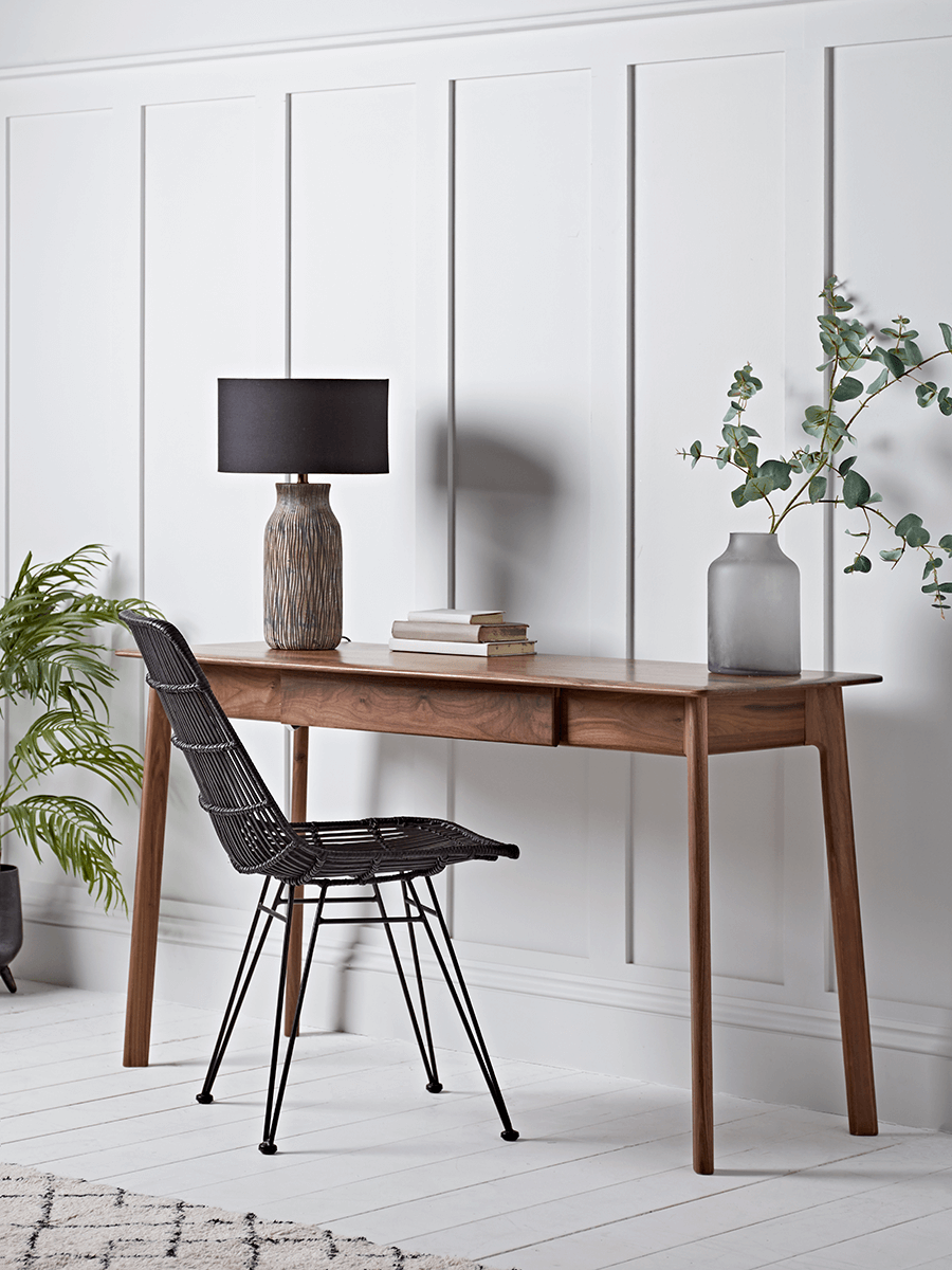 Product photograph of Walnut Desk from Cox and Cox