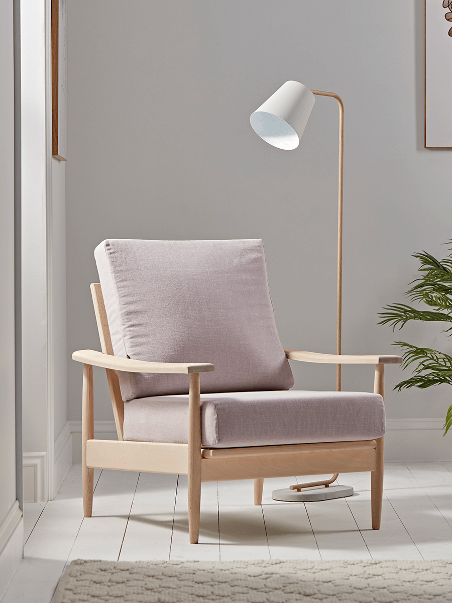 Product photograph of Beech Spindleback Armchair - Blush from Cox and Cox