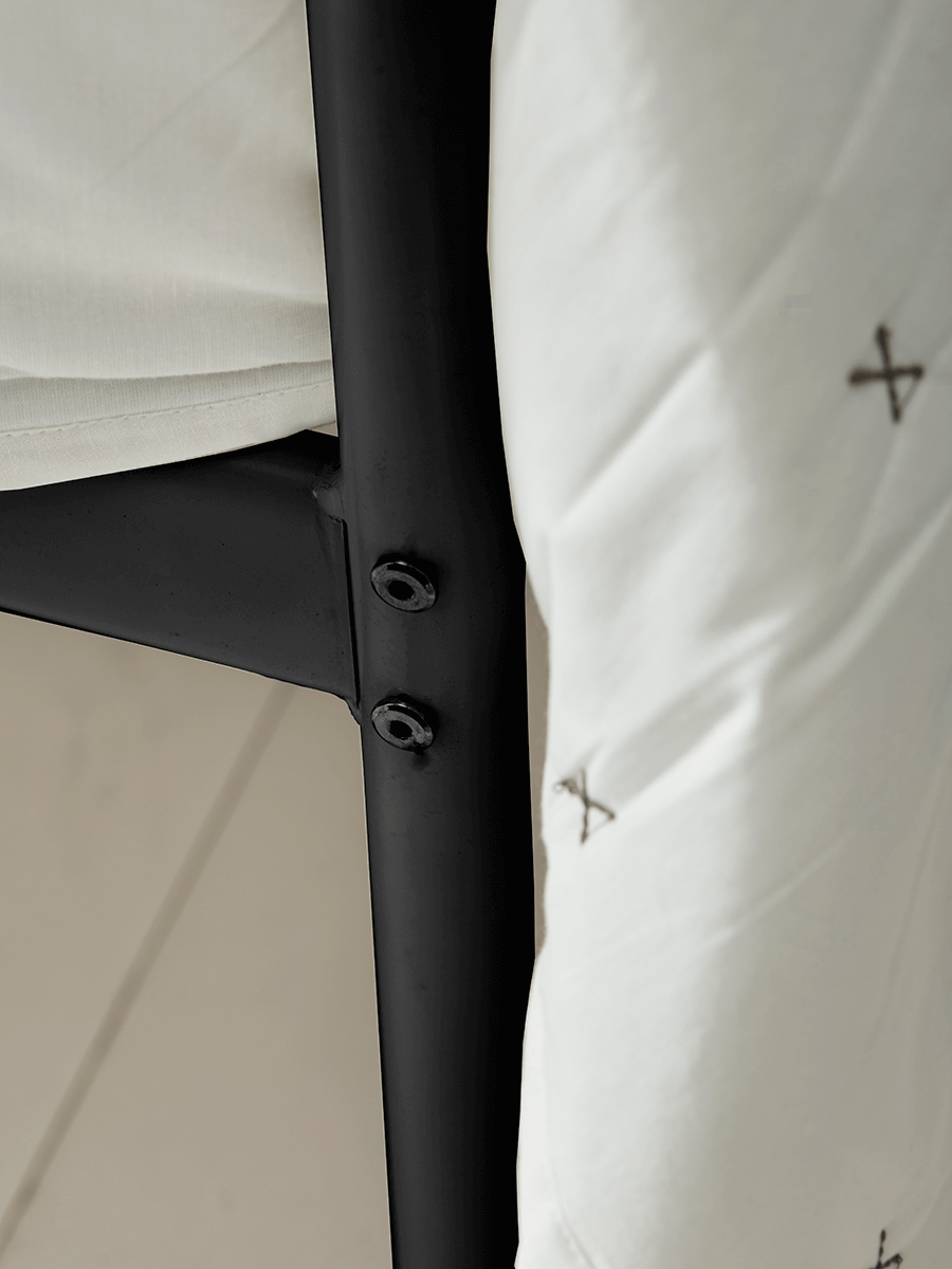 Product photograph of Luna Canopy Kingsize Bed - Black from Cox and Cox.