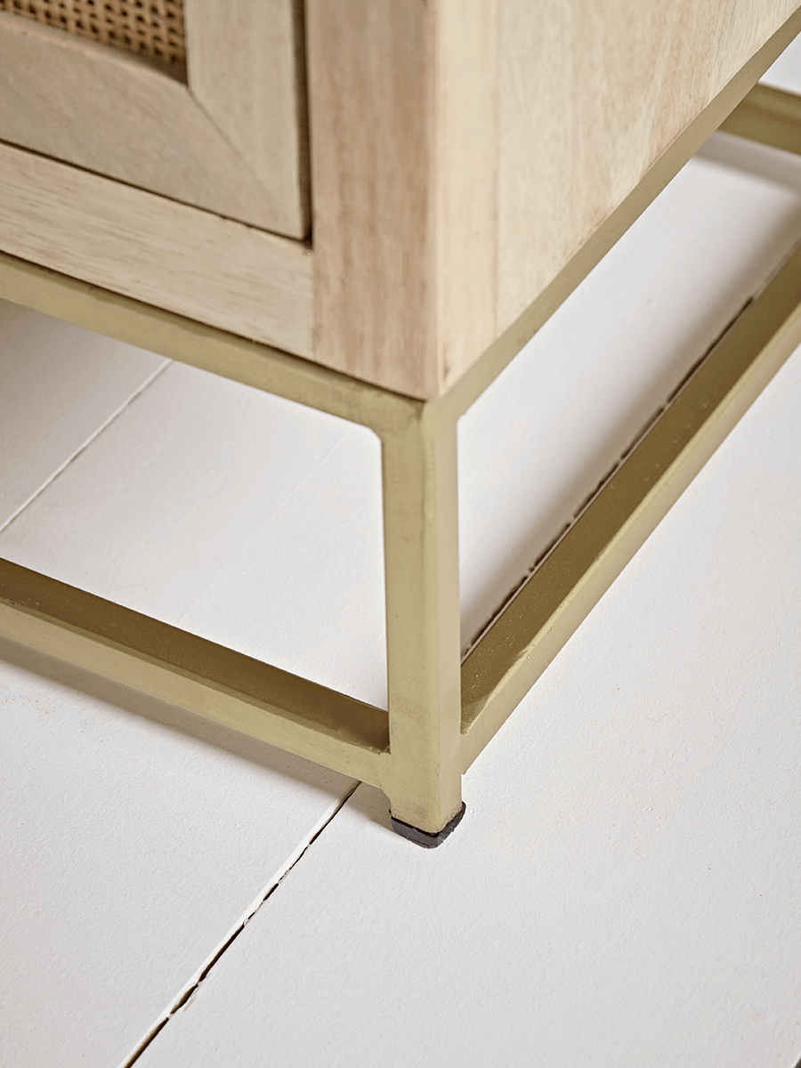 Flat Rattan Webbing Bedside Table