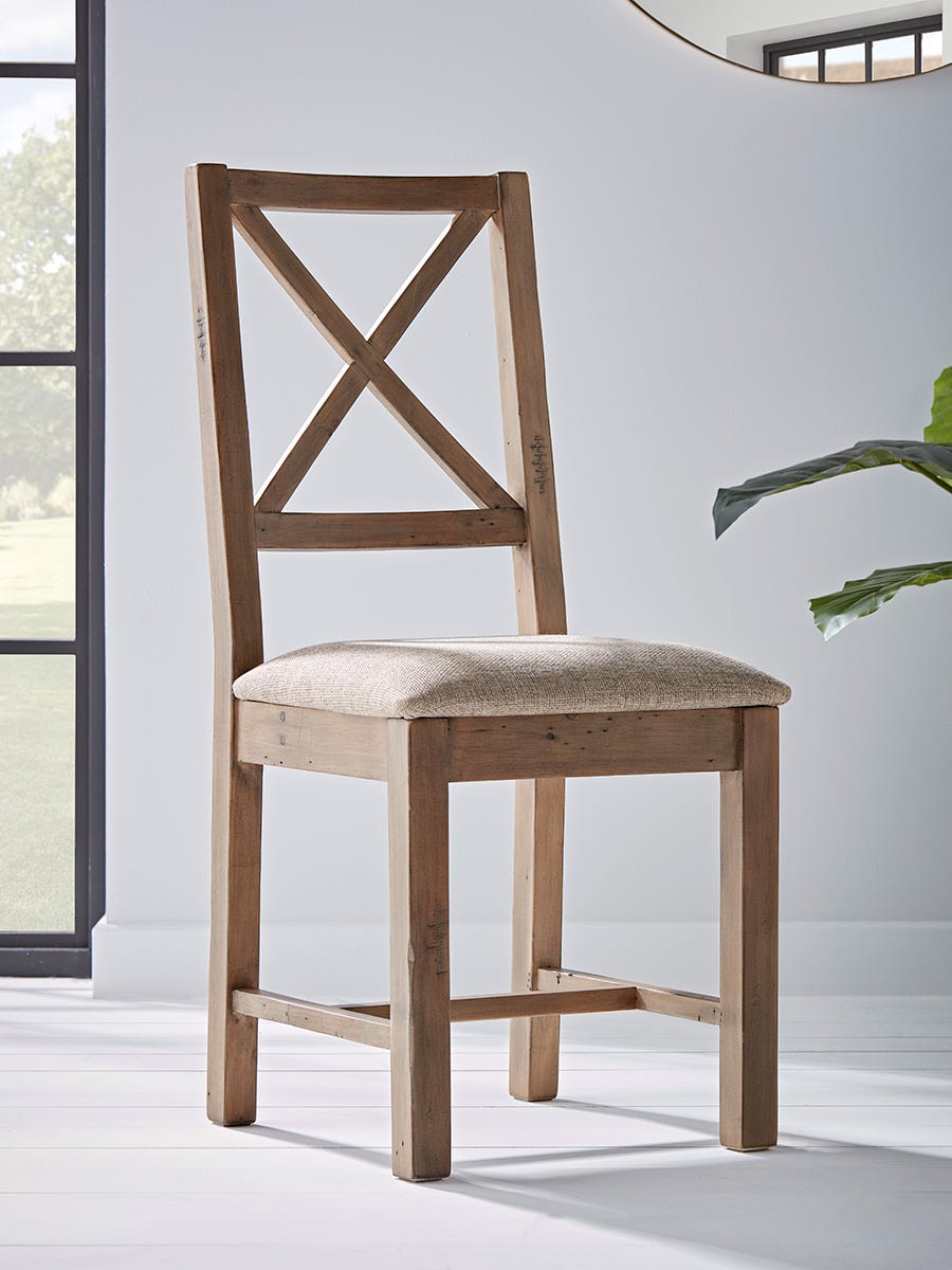 Product photograph of Two Loft Cross Back Dining Chairs from Cox and Cox