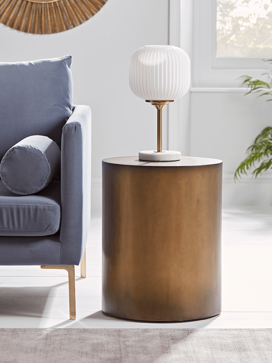 

Burnished Gold Drum Side Table