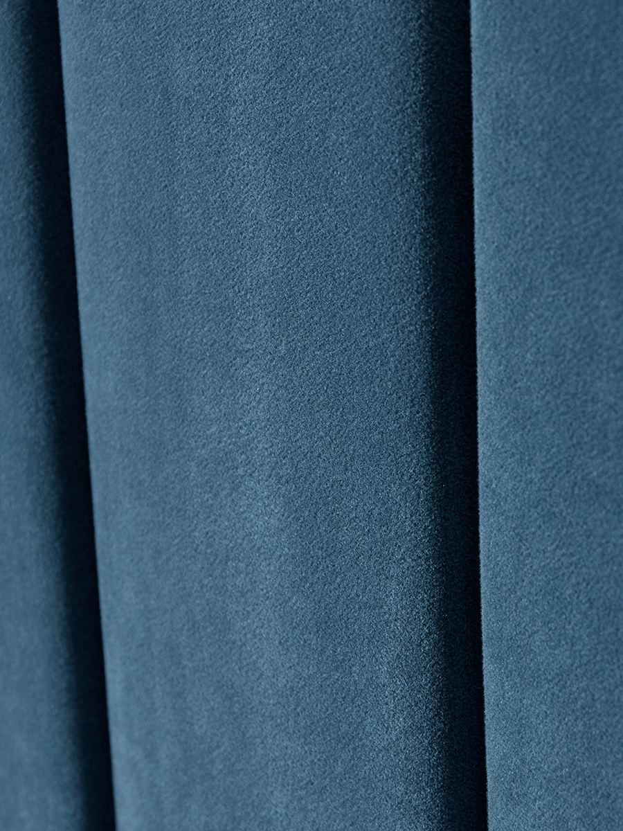 Fluted Velvet Super King Bed - Deep Blue 1231225 Furniture