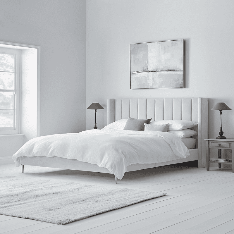 Grey velvet online bed with mattress