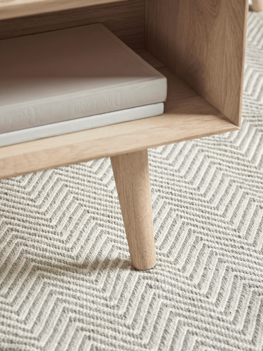 Chevron Oak Storage Coffee Table