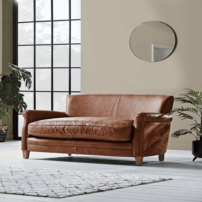 Leather settee discount