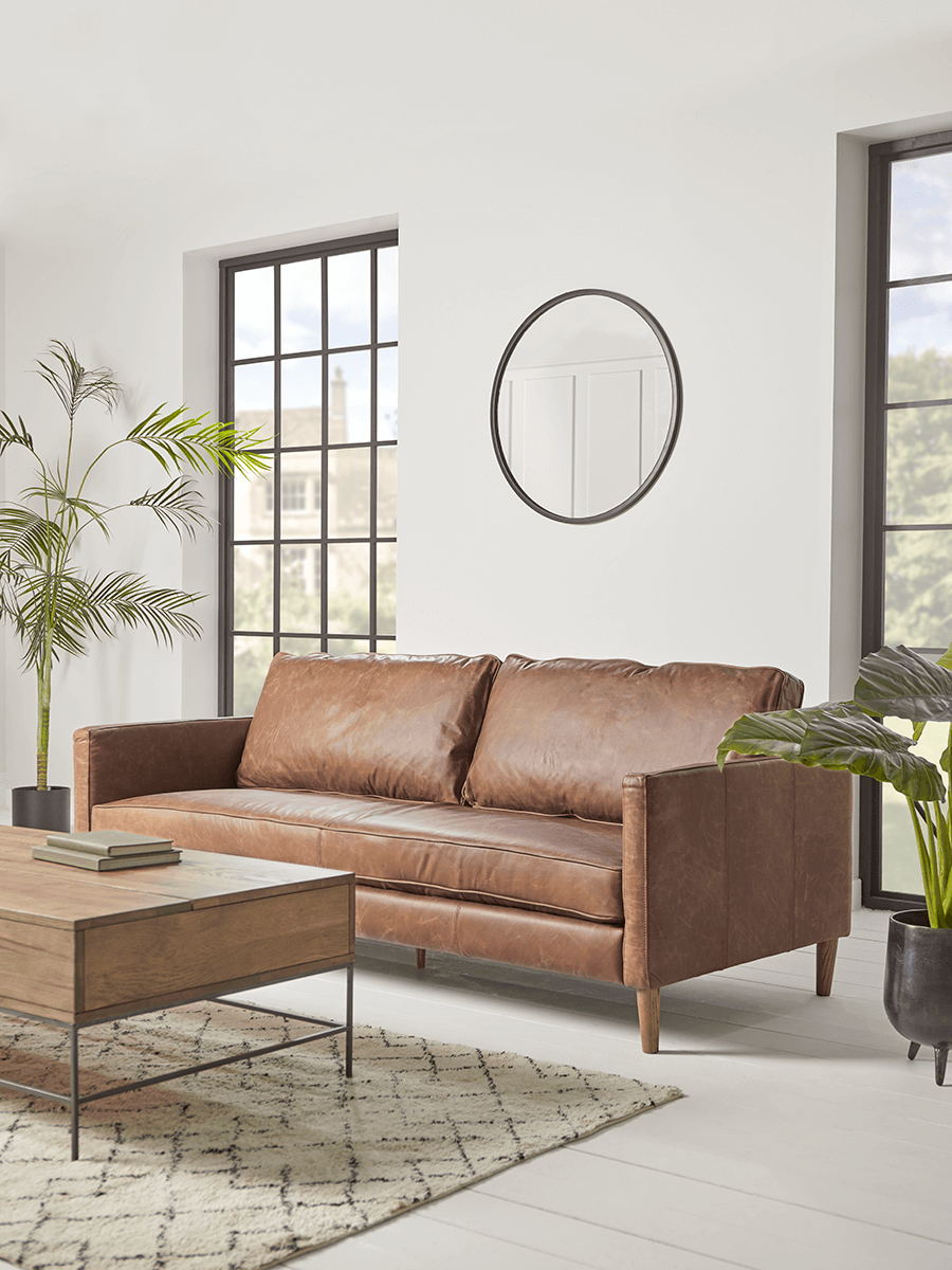 Product photograph of Calcott Leather Sofa from Cox and Cox