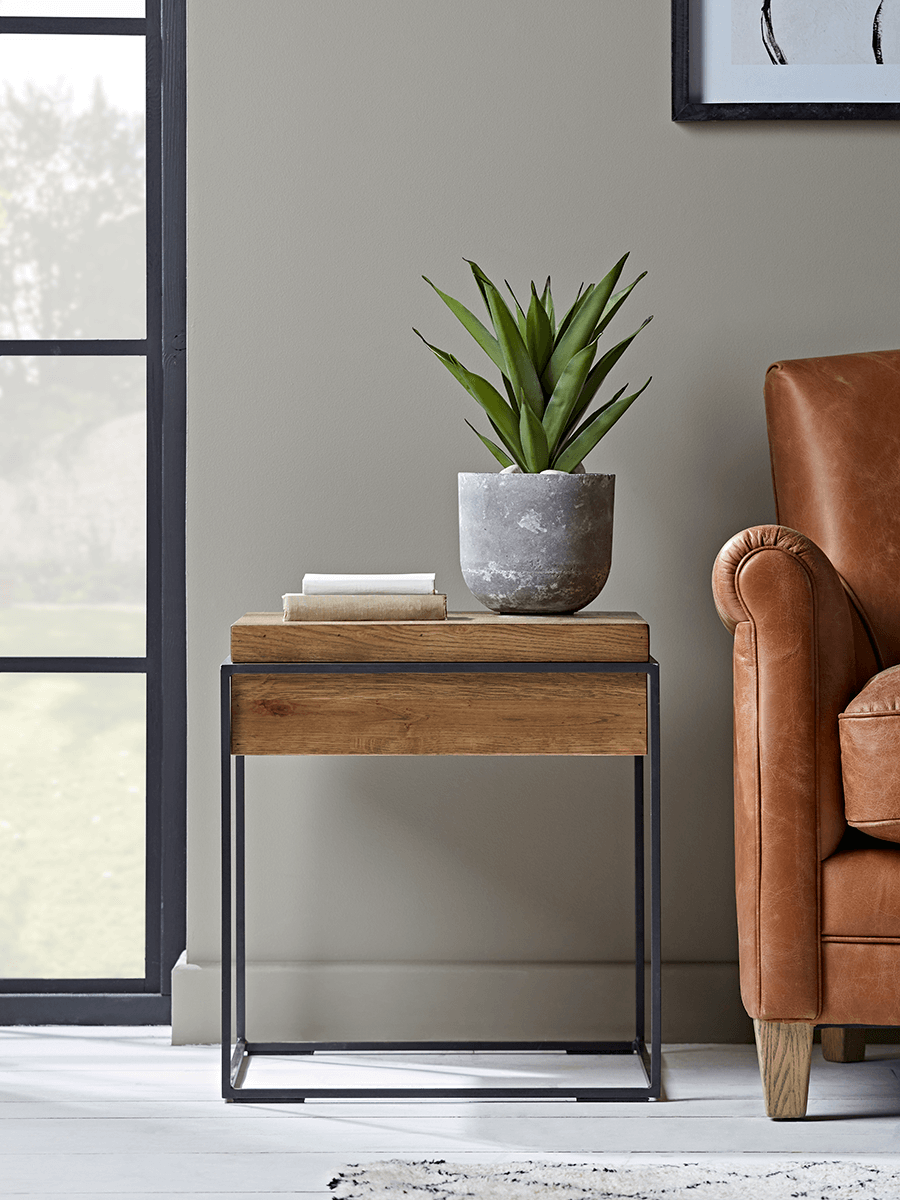 

Burnt Oak Storage Side Table