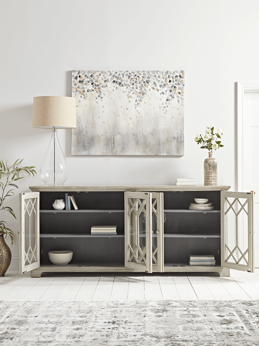 Product photograph of Diamond Panel Sideboard from Cox and Cox.