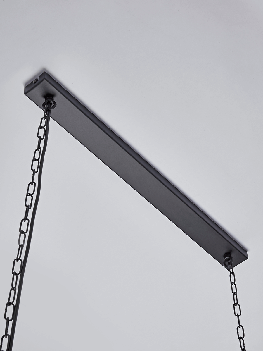 Product photograph of Large Metal Trapeze Pendant - Black from Cox and Cox.