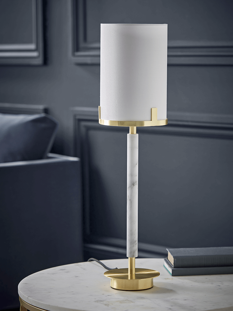 

Brushed Gold & Marble Effect Table Lamp