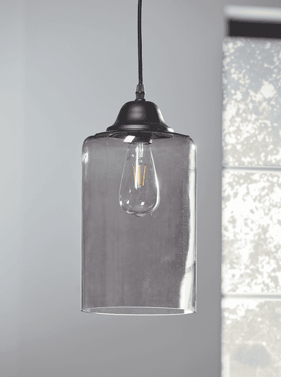 Smoked Glass Column Pendant