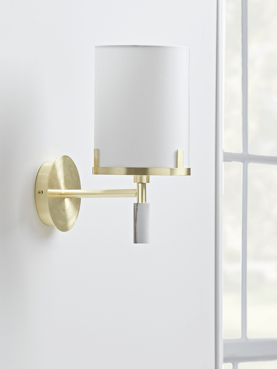 

Brushed Gold & Marble Effect Wall Lamp