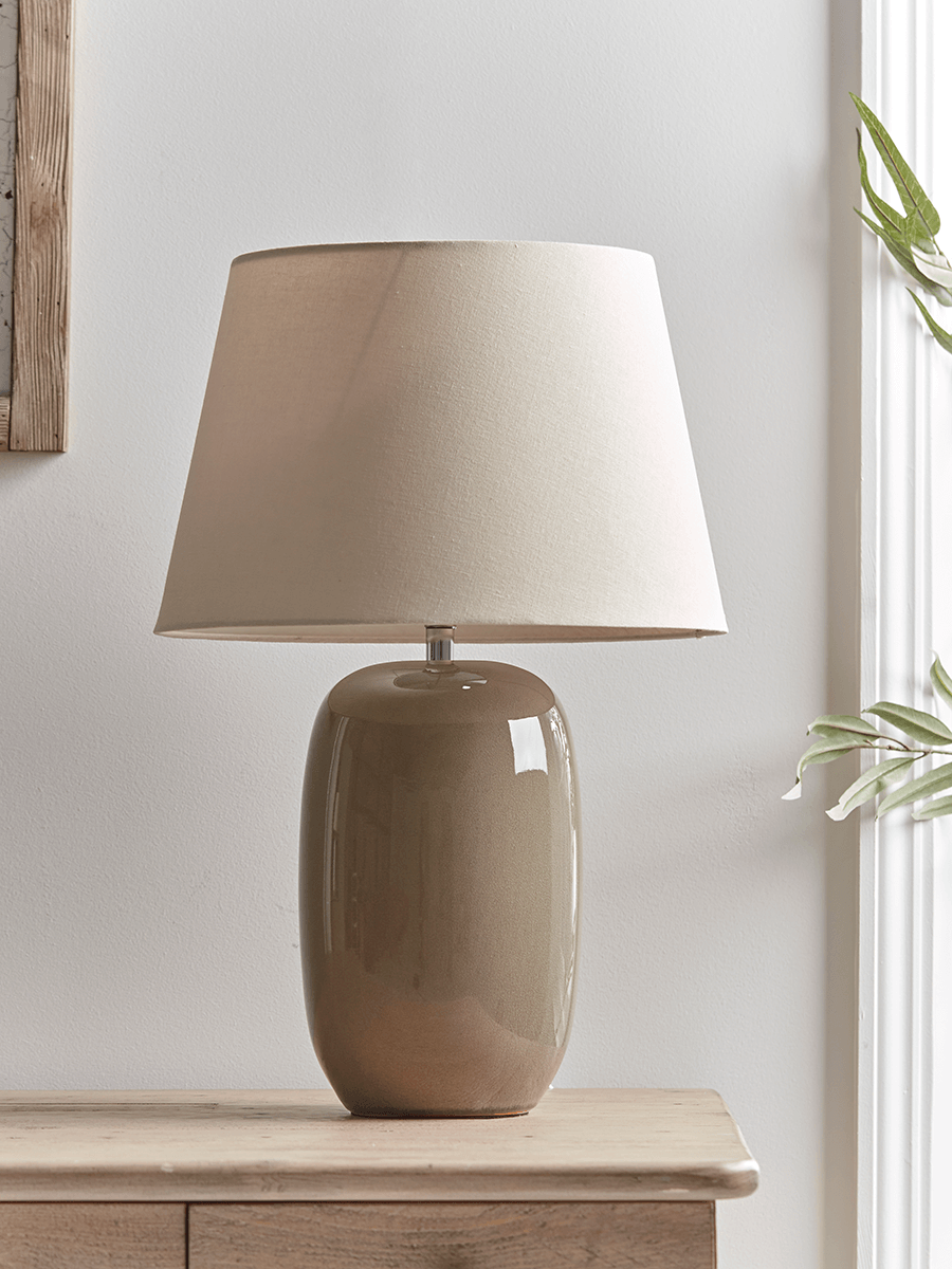 

Taupe Crackle Glaze Table Lamp