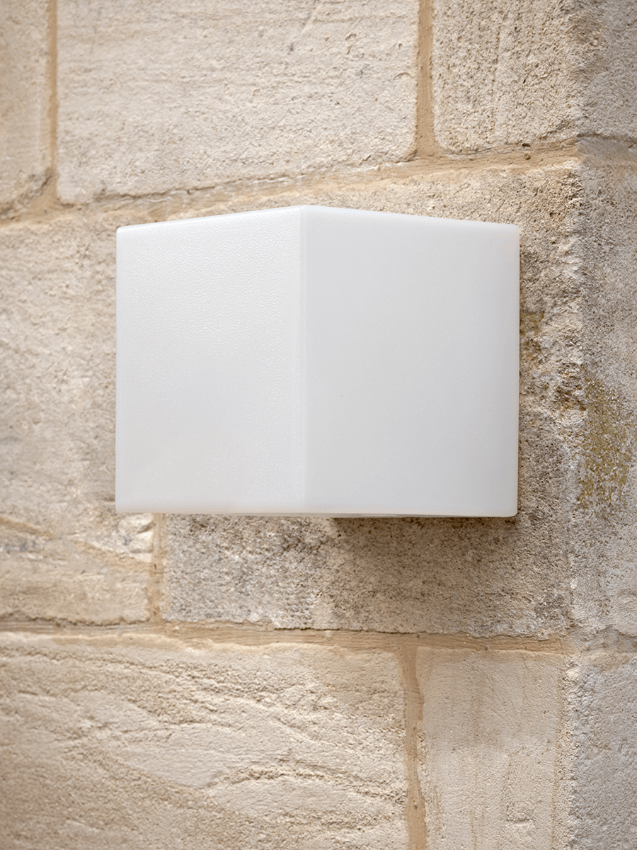 Outdoor Frosted Cube Wall Light