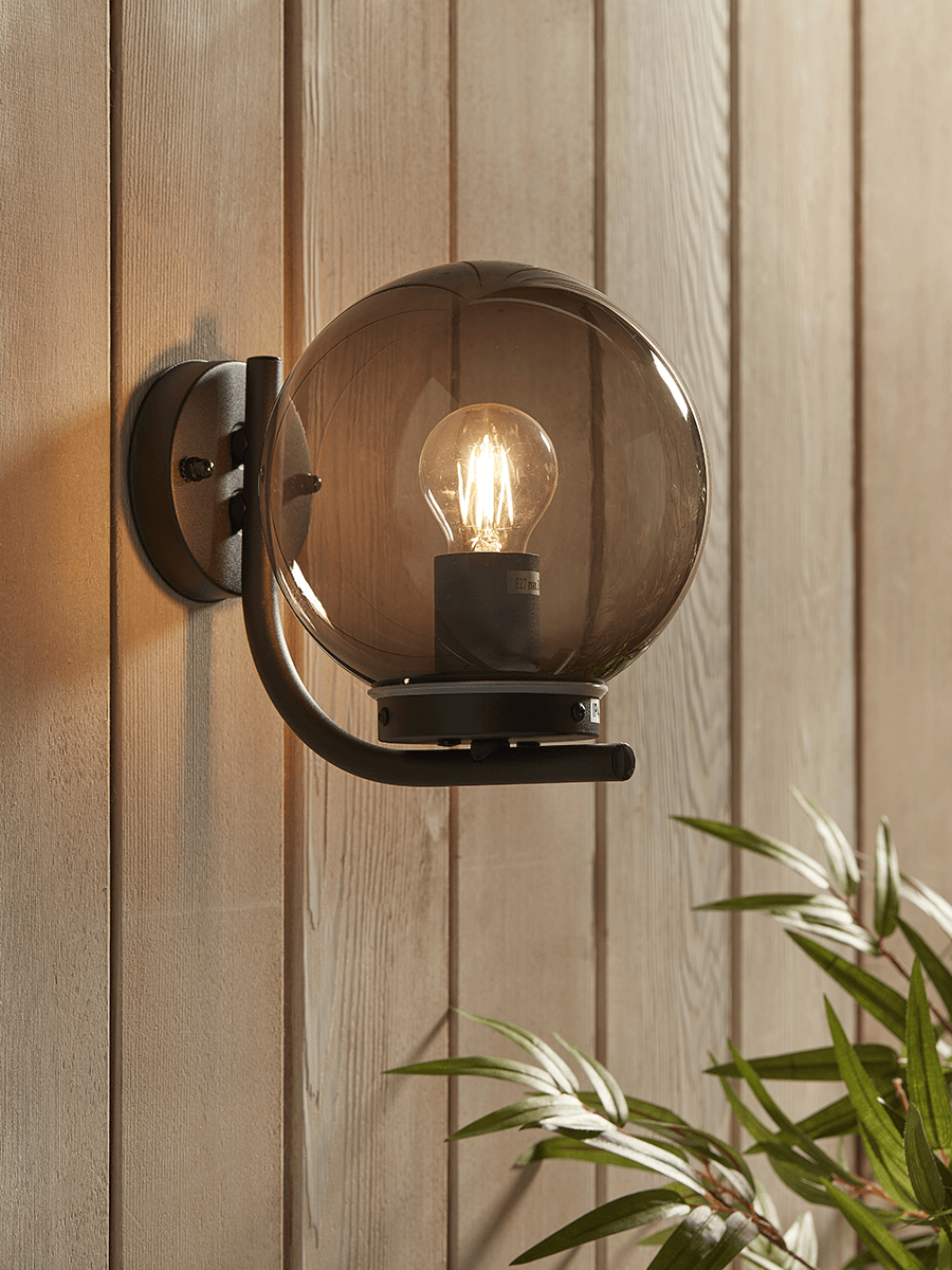 Product photograph of Globe Wall Light - Grey from Cox and Cox.