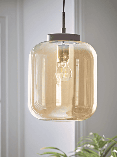 Amber Glass Squoval Pendant