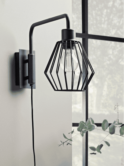 Caged Industrial Wall Light