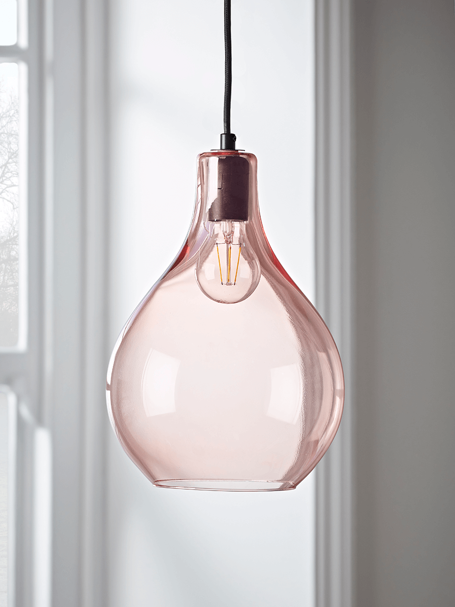 Product photograph of Teardrop Pendant - Blush from Cox and Cox