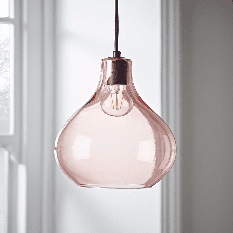 Glass teardrop outlet pendant light