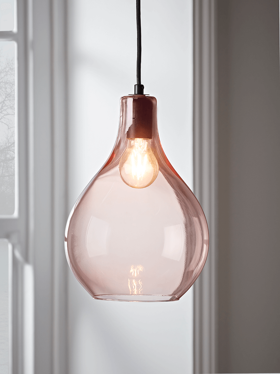 Product photograph of Teardrop Pendant - Blush from Cox and Cox.