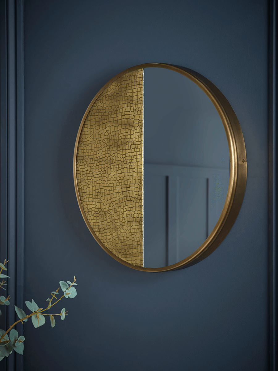 

Textured Panel Round Mirror