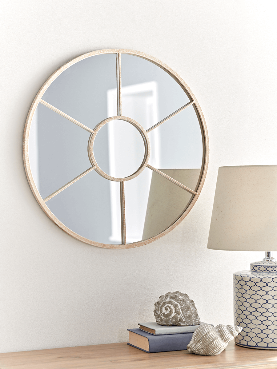 

Round Panel Mirror - Antique White