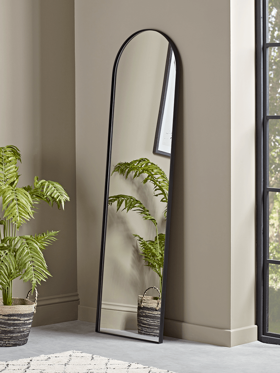 Photo of Slim arch mirror - black