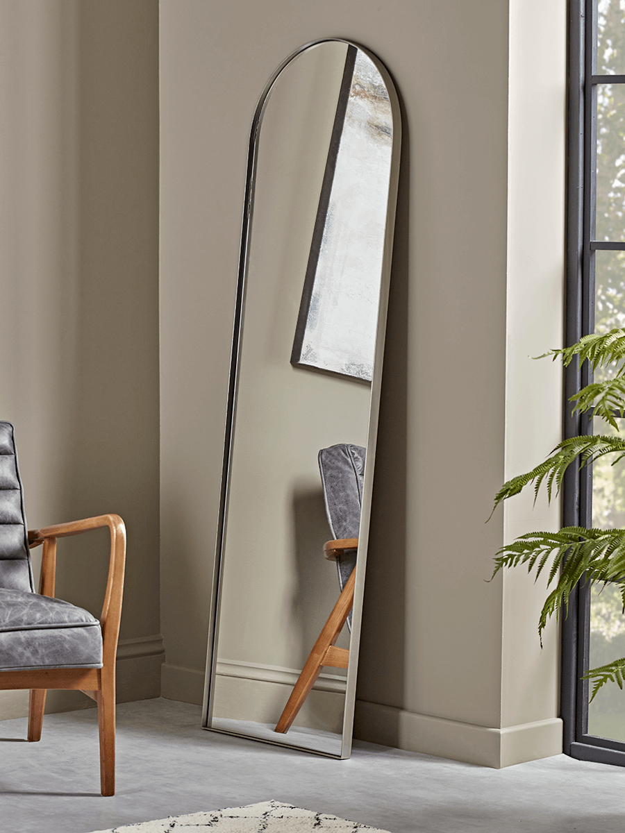 

Slim Arch Mirror - Burnished Silver