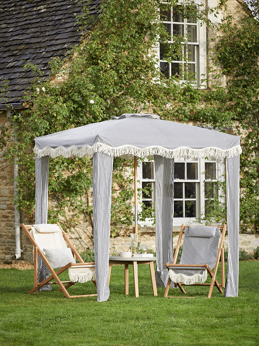 

Fringed Gazebo - Blue Stripe