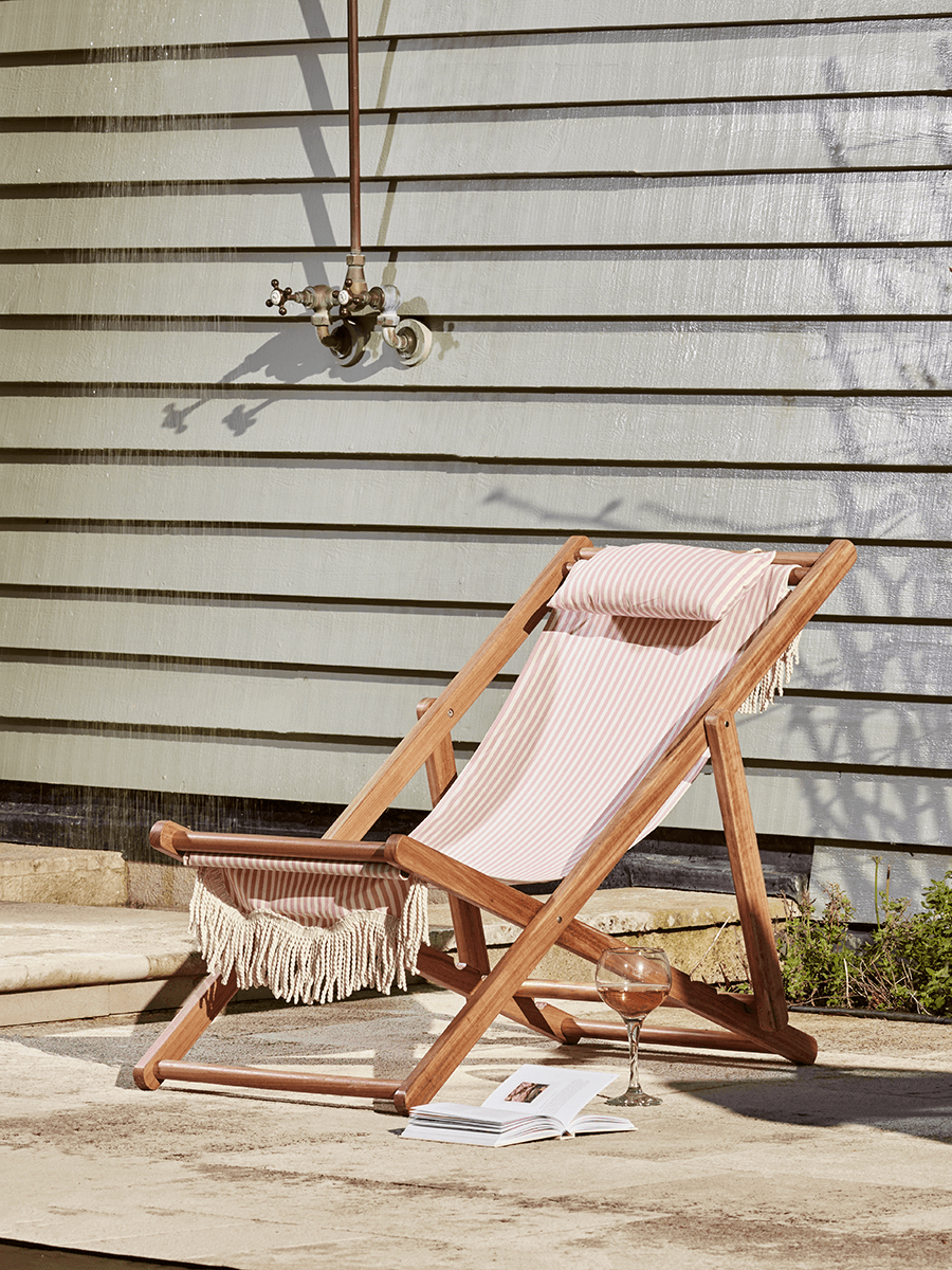 

Fringed Deck Chair - Blush Stripe