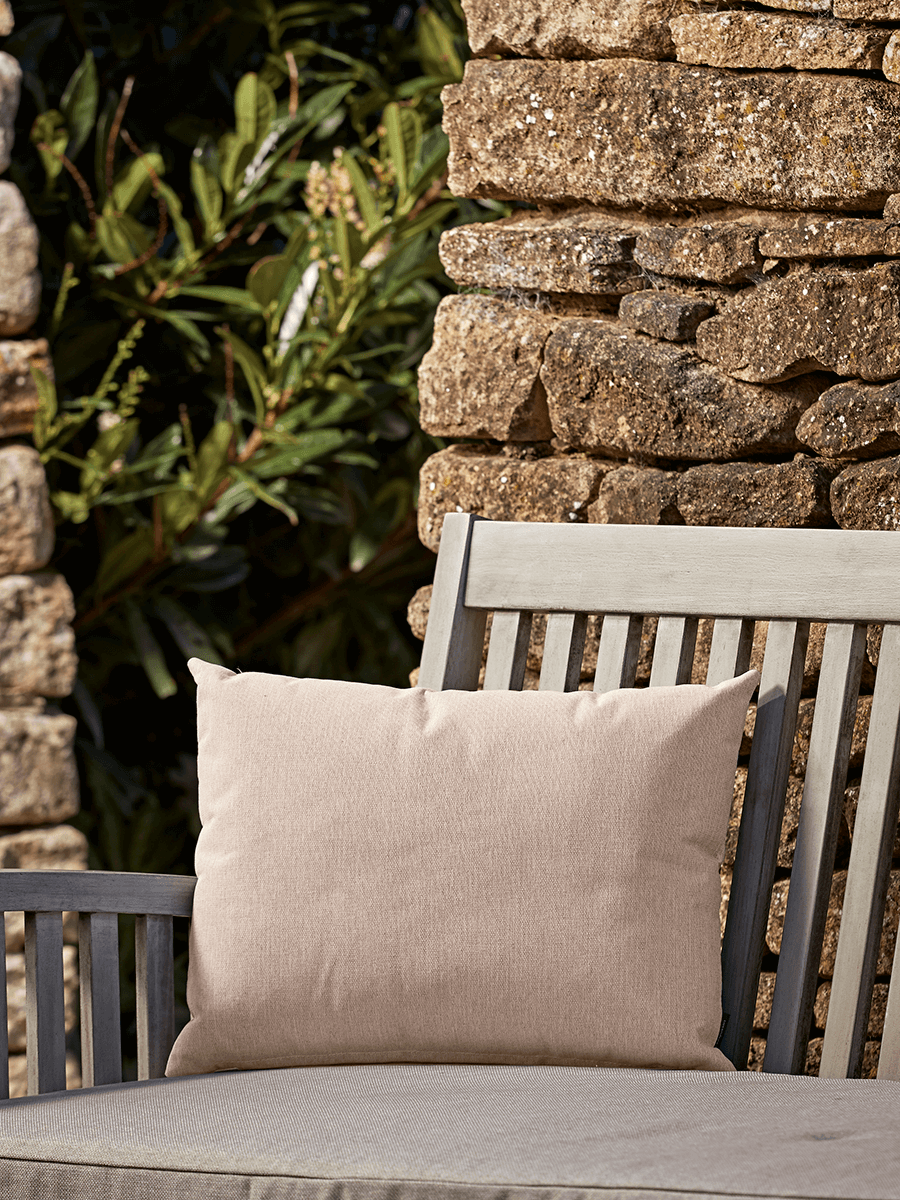 Product photograph of Indoor Outdoor Rectangular Cushion - Soft Blush from Cox and Cox