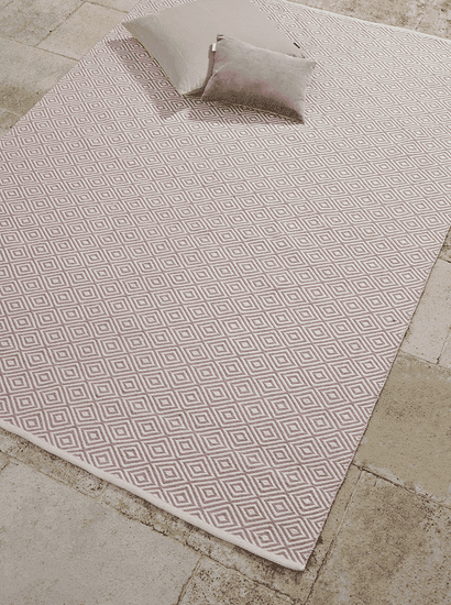 Indoor Outdoor Squares Reversible Rug - Blush