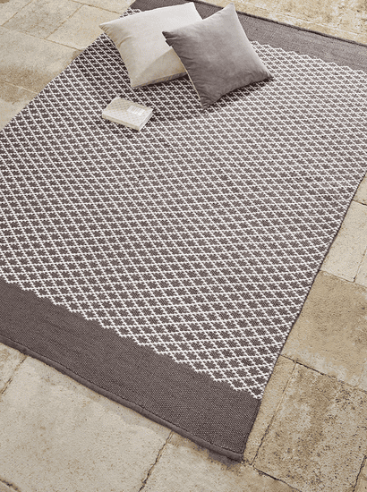 Indoor Outdoor Diamonds Reversible Rug - Grey