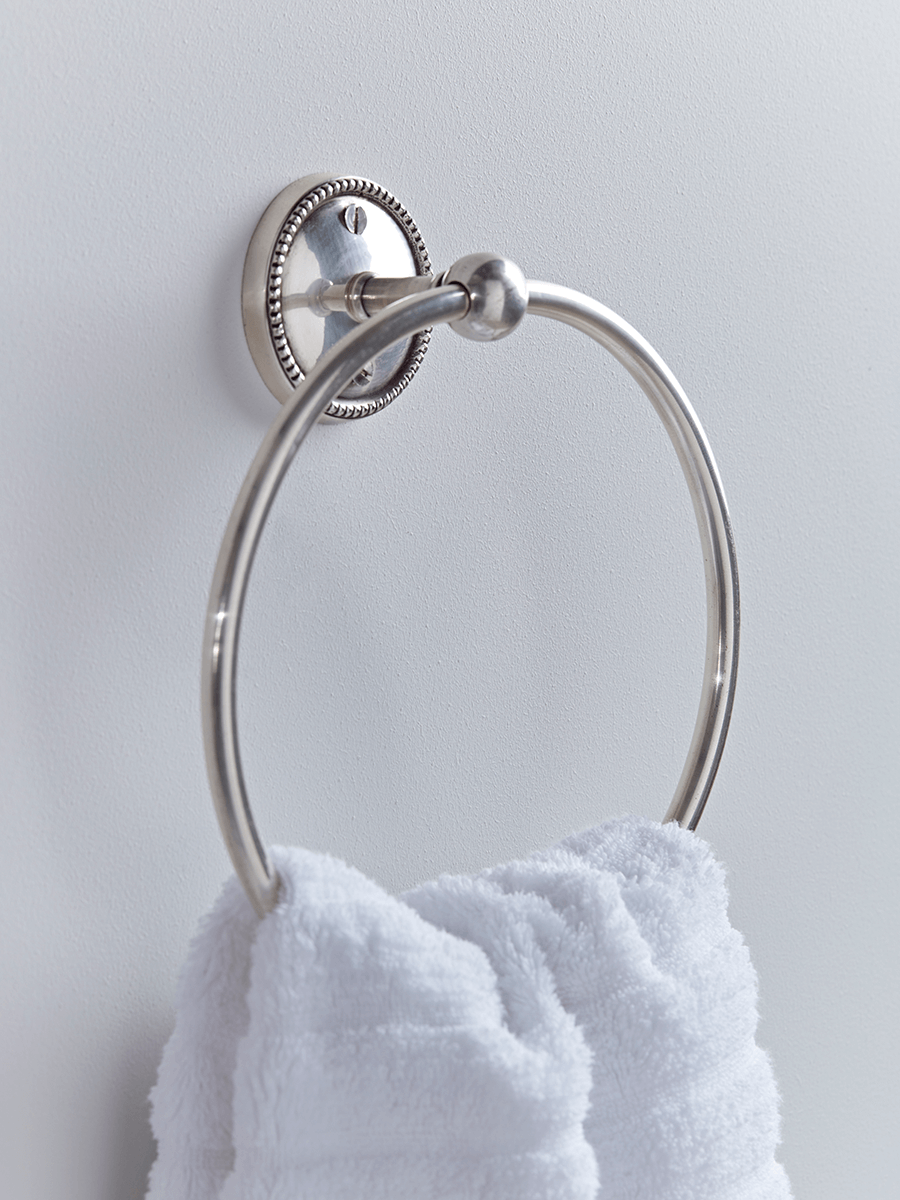 

Beaded Towel Ring - Antique Silver