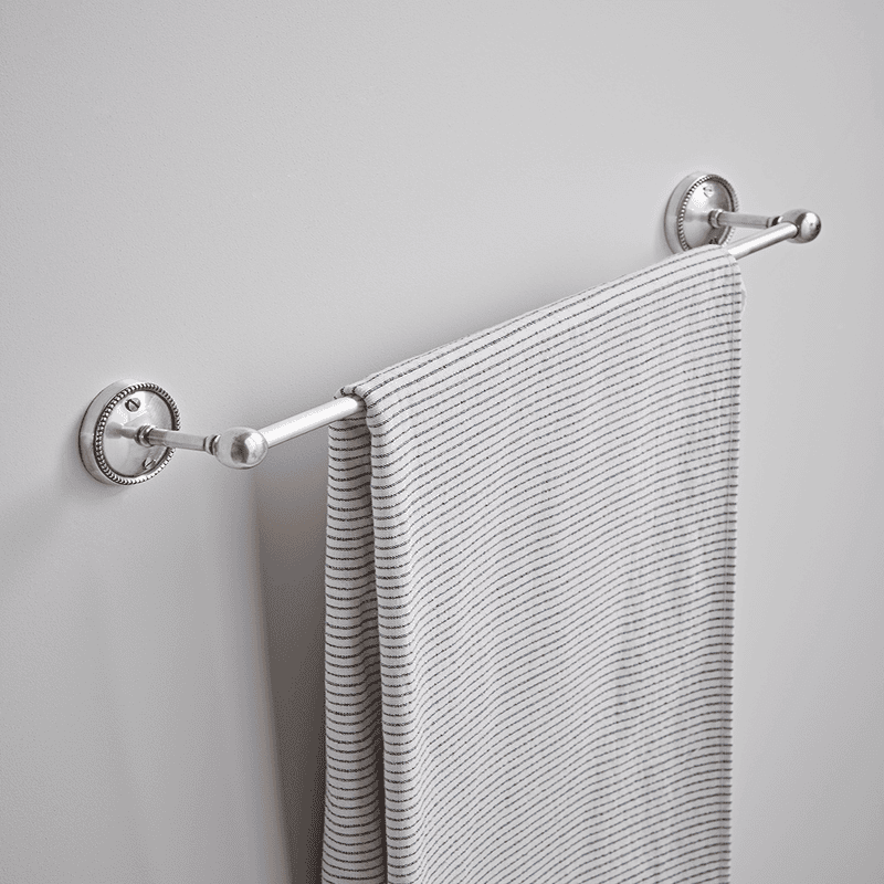 Towel rail silver top