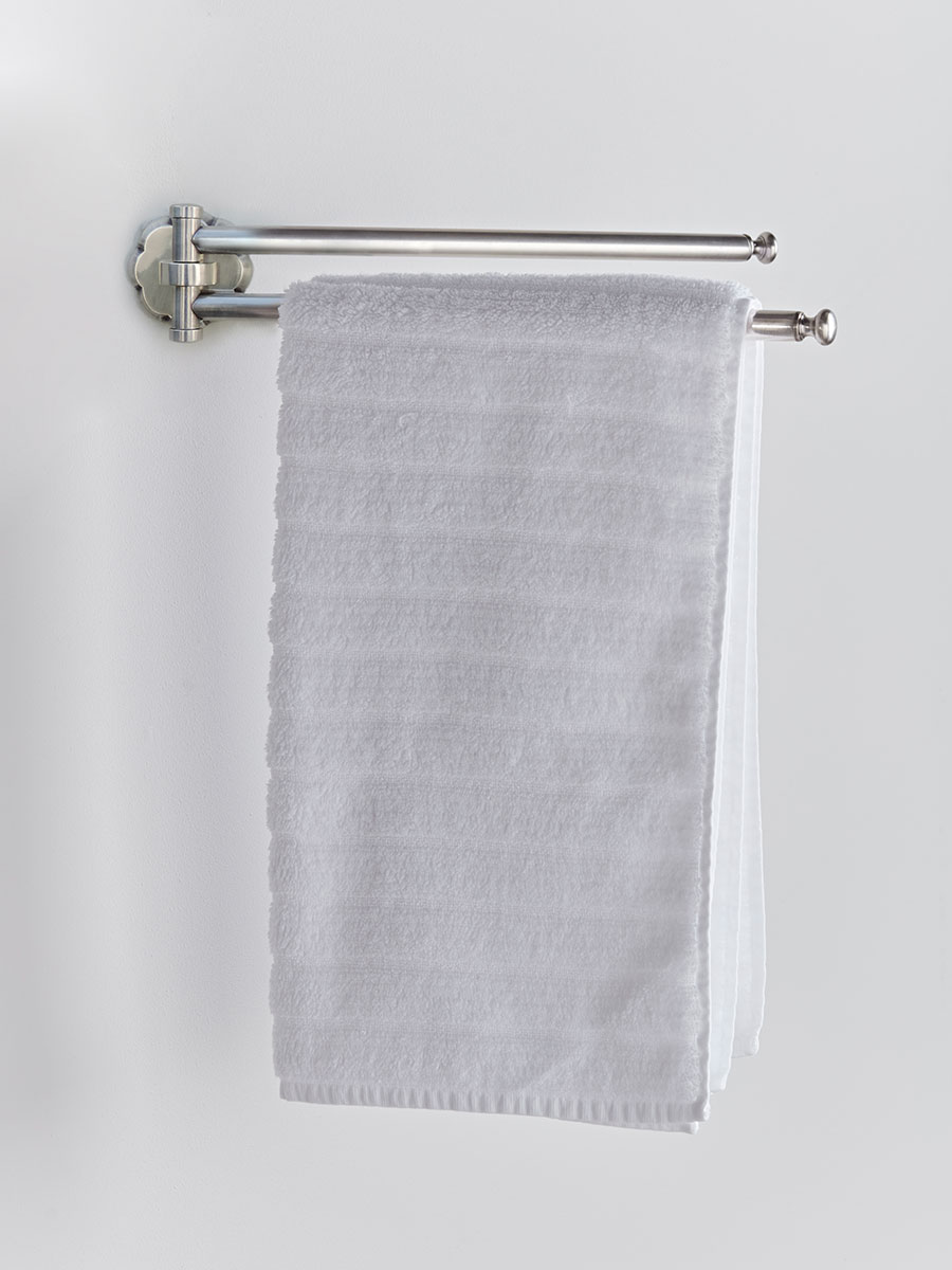 Double Arm Towel Rail Antique Silver