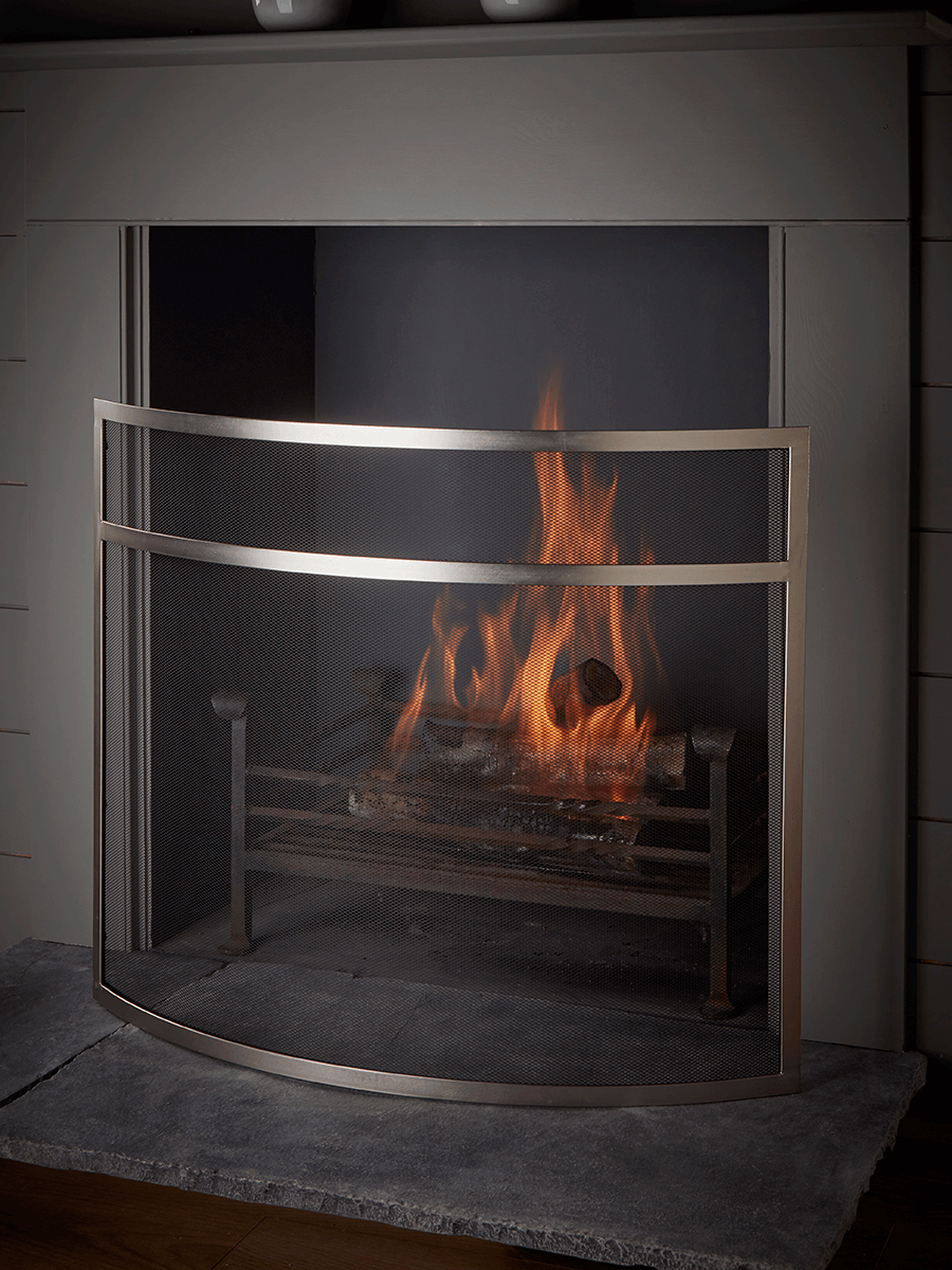 

Curved Fire Screen - Silver
