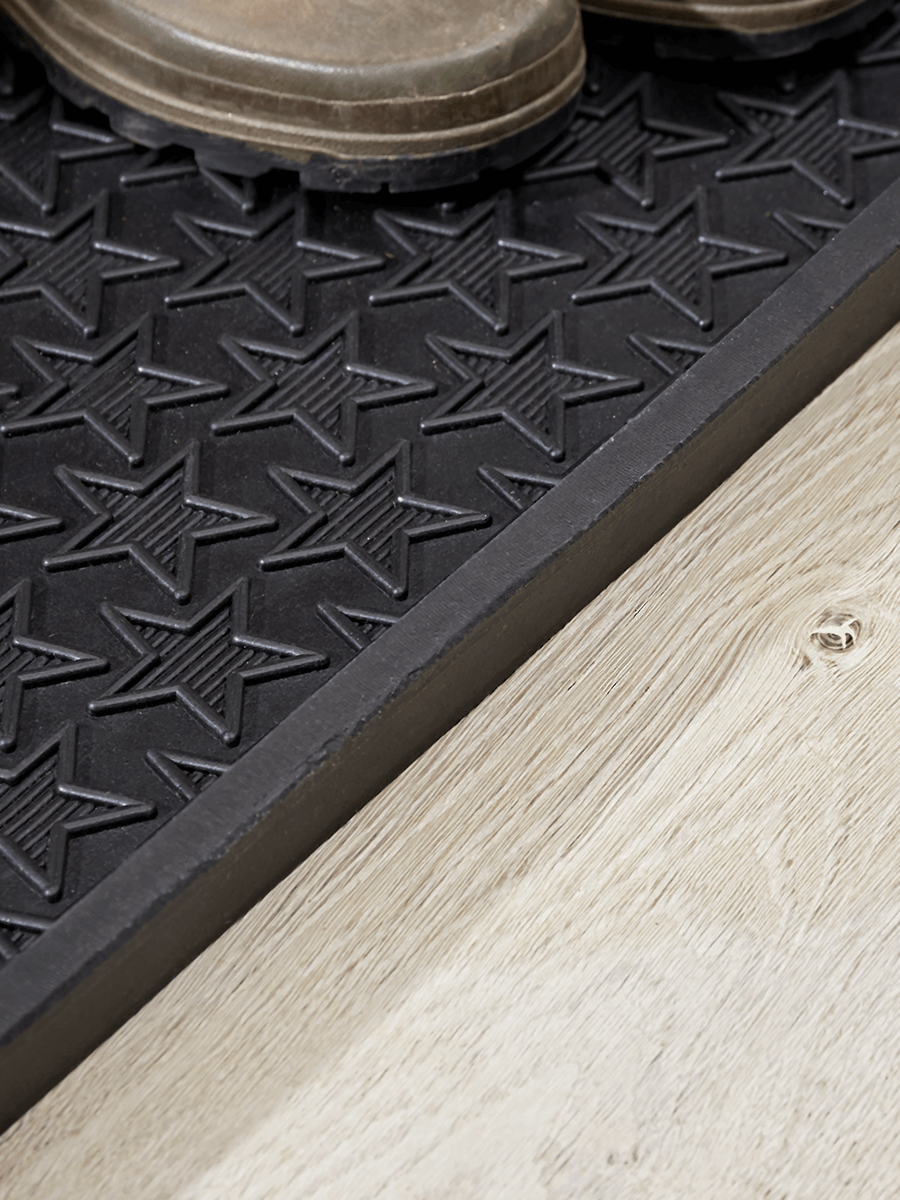 Product photograph of Star Print Rubber Boot Tray from Cox and Cox.