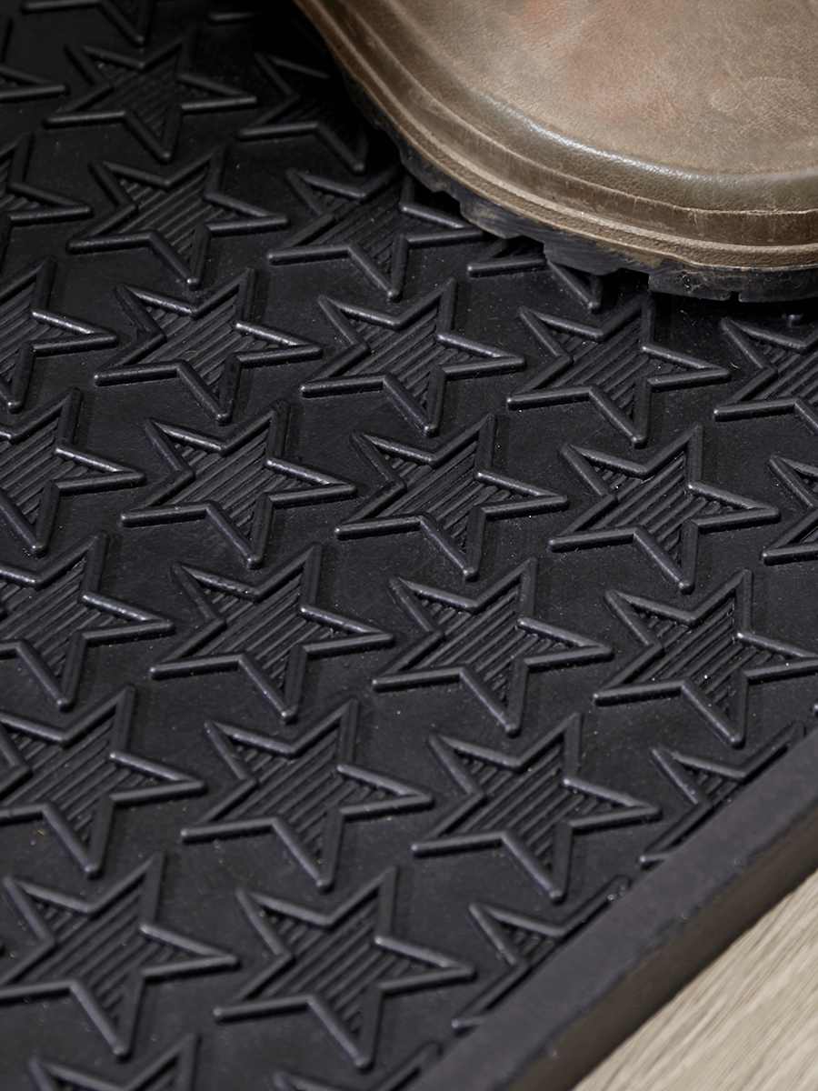 Product photograph of Star Print Rubber Boot Tray from Cox and Cox.